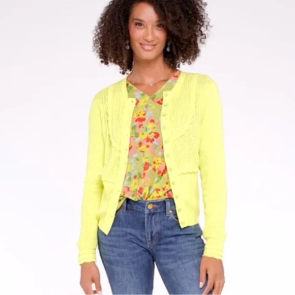 Yellow Cardigan Cabi Day Sweater Cabi Yellow Sunny Snap Front Knit